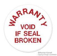 TAMPER EVIDENT SECURITY LABELS, VINYL, RED/WHITE, 19.1MM DIAMETER