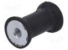 Vibration damper; M6; Ø: 25mm; rubber; L: 20mm; H: 6mm; 694N; 139N/mm ELESA+GANTER