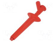 Clip-on probe; crocodile; 16A; red; Contacts: brass; 1kV; 4mm STÄUBLI