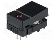 Switch: keypad; Pos: 2; SPST-NO; 0.05A/24VDC; black; LED; red; THT OMRON Electronic Components