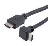 HDMI 2.1 CABLE, M/RA-DOWN-M, PVC, BLK, 1.0M 52AK0476