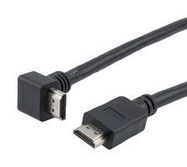 HDMI 2.1 CABLE, M/RA-UP-M, PVC, BLK, 1.0M 52AK0489