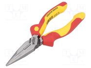 Pliers; insulated,straight,half-rounded nose; steel; 160mm WIHA