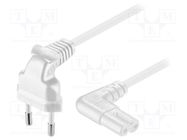 Cable; CEE 7/16 (C) plug angled,IEC C7 female angled; PVC; 2m Goobay