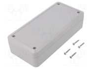 Enclosure: multipurpose; X: 89mm; Y: 189mm; Z: 50mm; ABS; light grey 