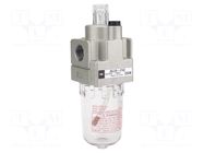 Lubricator; 6100l/min; max.10bar; polycarbonate; Thread: G 3/8" SMC