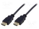 Cable; HDMI 1.4; HDMI plug,both sides; 2m; black DIGITUS