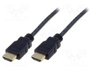 Cable; HDMI 1.4; HDMI plug,both sides; 5m; black DIGITUS