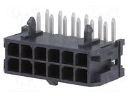 Connector: wire-board; socket; male; PIN: 12; Micro-Fit 3.0; THT MOLEX