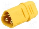 Plug; DC supply; MT30; male; PIN: 3; for cable; soldering; yellow AMASS