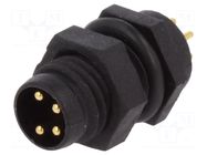 Connector: M8; male; PIN: 4; 3A; 30V; IP67; straight; socket; plastic AMPHENOL LTW