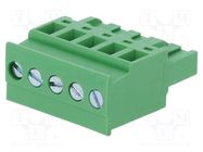 Pluggable terminal block; 5mm; ways: 5; angled; plug; female; green DEGSON ELECTRONICS