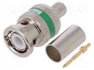 Connector: BNC; plug; male; 75Ω; crimped; RG6; for cable BELDEN