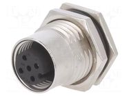 Connector: M12; socket; PIN: 3; female; 250V; IP68,IP69K; THT; metal AMPHENOL LTW