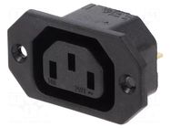 Connector: AC supply; socket; female; 10A; 250VAC; C13 (F) K+B