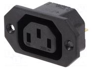 Connector: AC supply; socket; female; 10A; 250VAC; C13 (F) K+B