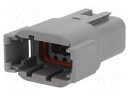 Connector: wire-wire; plug; male; ATM; PIN: 8; IP67; for cable; grey AMPHENOL