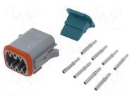 Connector: wire-wire; plug; female; AT; PIN: 8; IP67,IP69K; crimped AMPHENOL