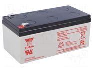 Re-battery: acid-lead; 12V; 3.2Ah; AGM; maintenance-free YUASA