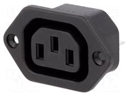 Connector: AC supply; socket; female; 10A; 250VAC; C13 (F) ADAM TECH