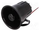 Sound transducer: siren; dynamic; 1 tone; 1200mA; Ø: 100mm; 12VDC 