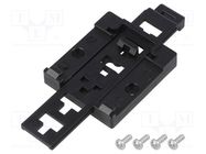 DIN rail mounting bracket; black; Kit: mounting screws BOPLA