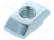 Nut; for profiles; Width of the groove: 10mm; steel; zinc; T-slot FATH