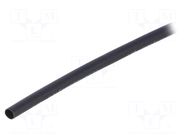 Heat shrink sleeve; 3: 1; 3mm; L: 1m; black; Wall thick: 0.6mm HELLERMANNTYTON