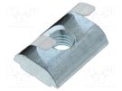 Nut; for profiles; Width of the groove: 8mm; with spring leaf FATH