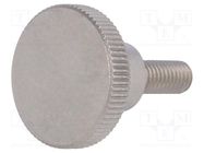 Knob; Ø: 24mm; Ext.thread: M6; 16mm; H: 15mm; stainless steel 