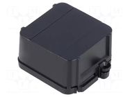 Enclosure: junction box; X: 44.5mm; Y: 57mm; Z: 25mm; black; CBOX INT ITALTRONIC