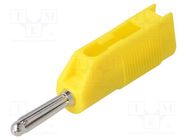 Connector: 4mm banana; plug; 30A; 33VAC; 60VDC; yellow; 3mΩ; 2.5mm2 HIRSCHMANN T&M