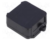 Enclosure: junction box; X: 44.5mm; Y: 57mm; Z: 19mm; black ITALTRONIC