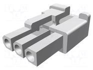 Connector: wire-wire; female; PIN: 3; 4.8mm; w/o contacts MOLEX