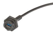 USB CABLE, 3.0 A RCPT-PLUG, 152MM, BLACK