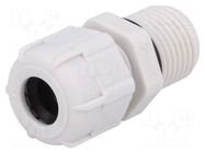 Cable gland; with long thread; M16; 1.5; IP68; polyamide; grey BM GROUP