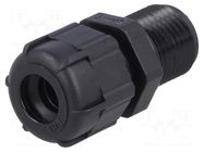 Cable gland; with long thread; PG9; IP68; polyamide; black BM GROUP