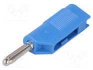 Plug; 4mm banana; 30A; 33VAC; 60VDC; blue; 3mΩ; 2.5mm2; screw type HIRSCHMANN T&M