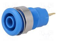 Connector: 4mm banana; socket; 24A; 1kV; Cutout: Ø12.2mm; blue STÄUBLI