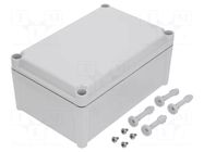 Enclosure: multipurpose; X: 188mm; Y: 278mm; Z: 130mm; SOLID; grey FIBOX