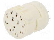 Connector: M23; contact insert; PIN: 12; female; soldering; 8A; 200V HARTING