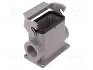 Enclosure for connectors: HDC; size 10B; Han® B; IP65; with latch HARTING