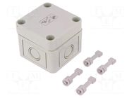 Enclosure: multipurpose; X: 65mm; Y: 65mm; Z: 57mm; TK PS; grey; IP66 SPELSBERG