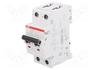 Circuit breaker; 230/400VAC; Inom: 2A; Poles: 2; Charact: K; 6kA ABB