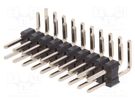 Pin header; pin strips; male; PIN: 20; angled 90°; 2.54mm; THT; 2x10 CONNFLY
