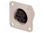 Connector: M16; socket; female; PIN: 6; 5A; 300V; C091D; soldering AMPHENOL