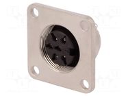 Connector: M16; socket; female; PIN: 6; 5A; 300V; C091D; soldering AMPHENOL