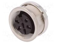 Connector: M16; socket; female; PIN: 6; 5A; 300V; C091D; soldering AMPHENOL