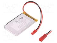 Re-battery: Li-Po; 3.7V; 1900mAh; cables,JST SYR-02T socket CELLEVIA BATTERIES