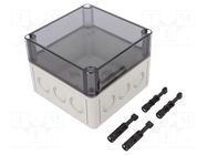 Enclosure: multipurpose; X: 130mm; Y: 130mm; Z: 99mm; TK PS; grey SPELSBERG